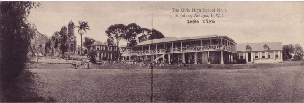 This photo shows the Antigua Girls High School in 1986.