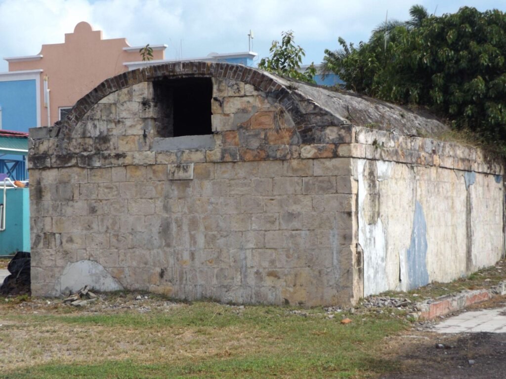 This photo, from 2021, shows the brickwork on the cistern.